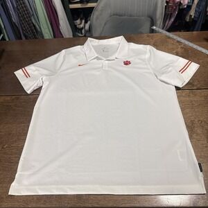 NWOT Nike On-Field Dri-Fit Polo Shirt - Clemson Tigers - Mens XL White
